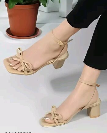 Block-Heel Ribbon Sandals