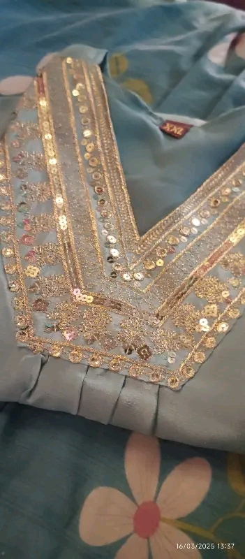 NEW EMBROIDERY A-LINE KURTI WITH DUPATTA WITH PLAZZO photo review