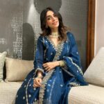 Women's Latest Blue Designer Silk Blend Kurta Pant Set with Dupatta set Kurta Set
