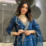 Women's Latest Blue Designer Silk Blend Kurta Pant Set with Dupatta set Kurta Set
